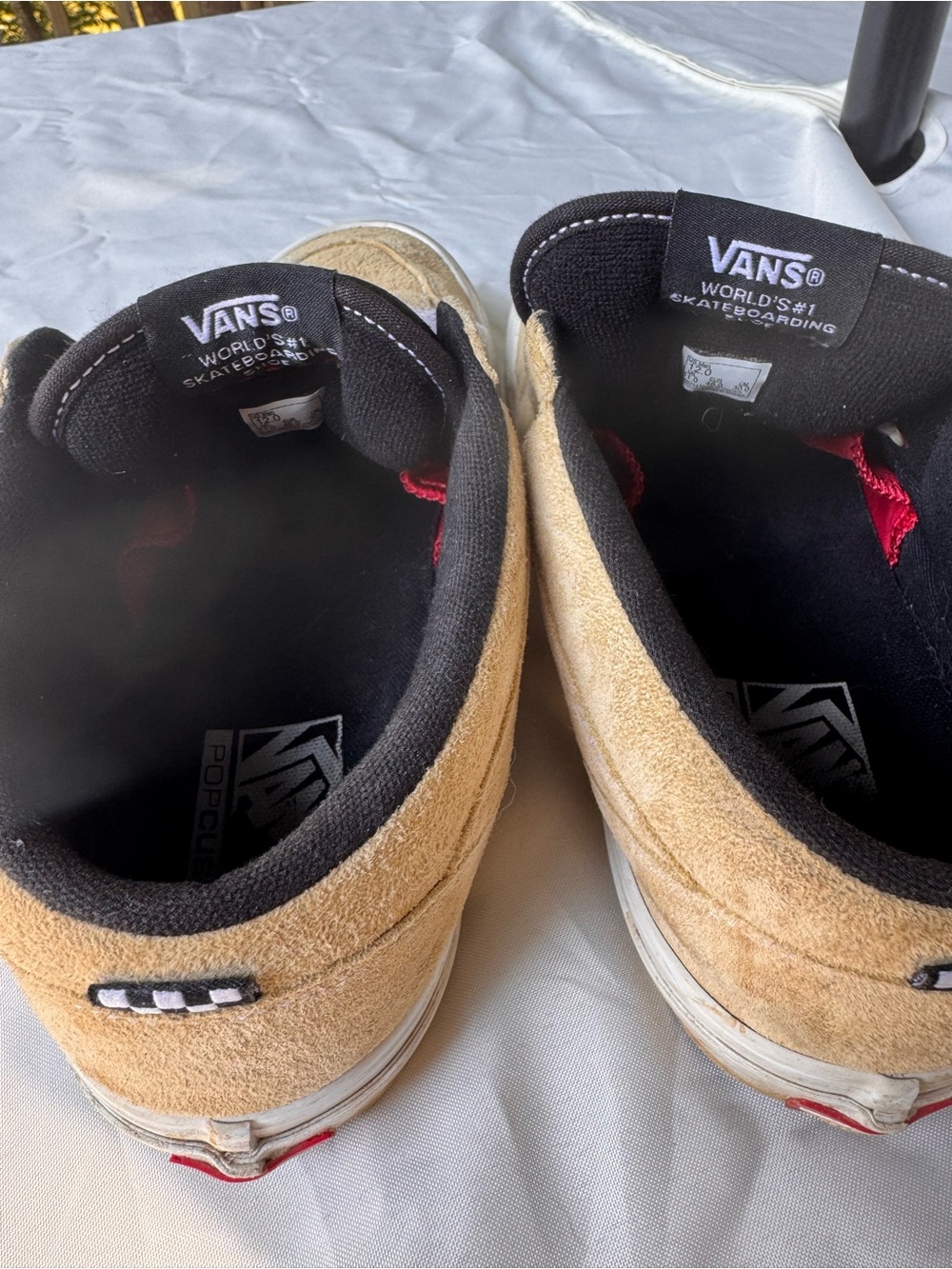 Vans Half Cab Suede Sneakers in Tan and Black with White Laces - Picture 2 of 12